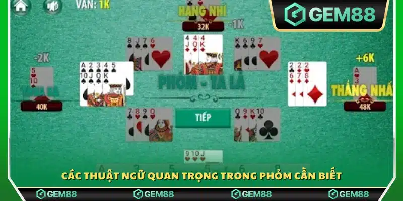 Thuật ngữ cơ bản trong game Phỏm